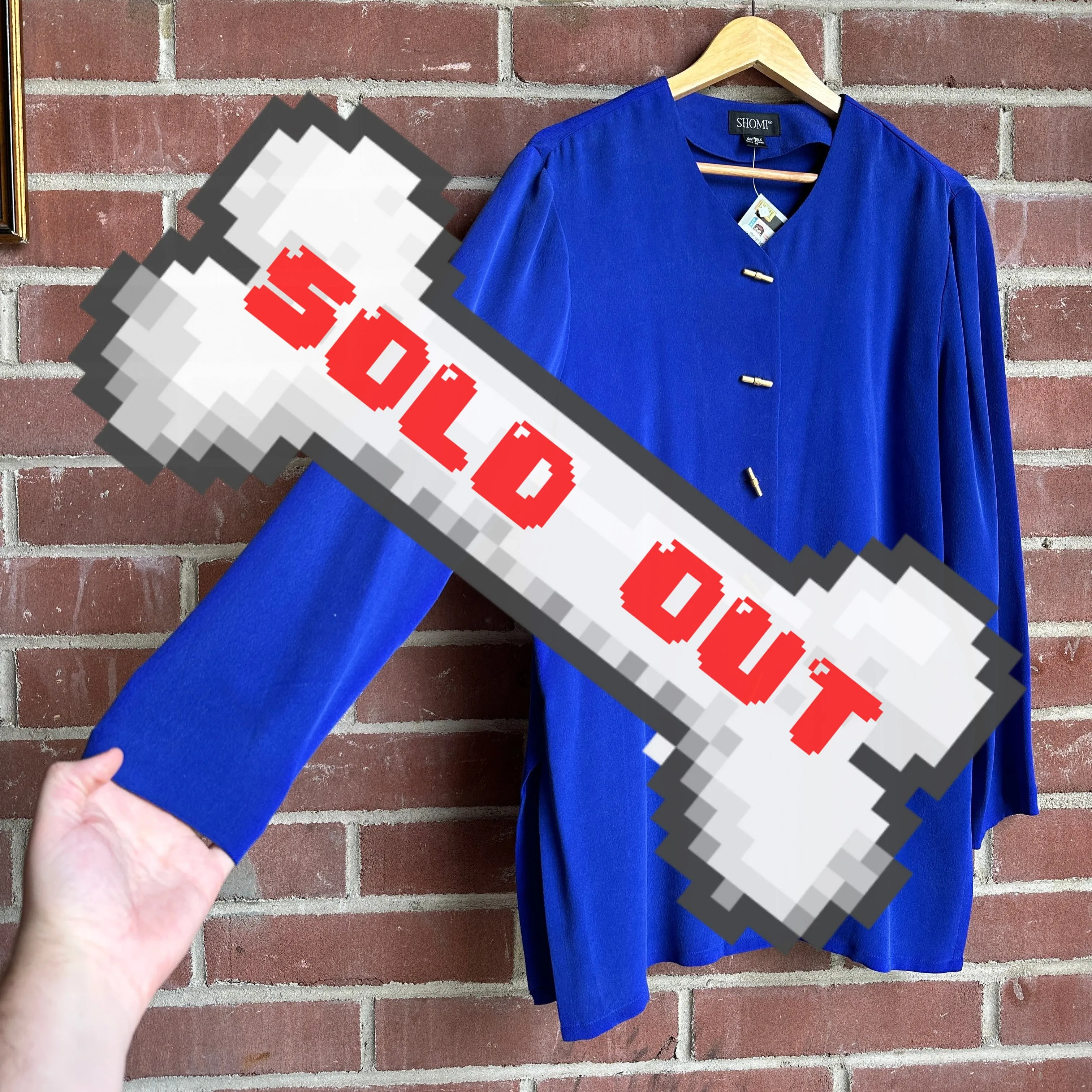 80s Royal Blue 2-Piece Blouse/Pants Set