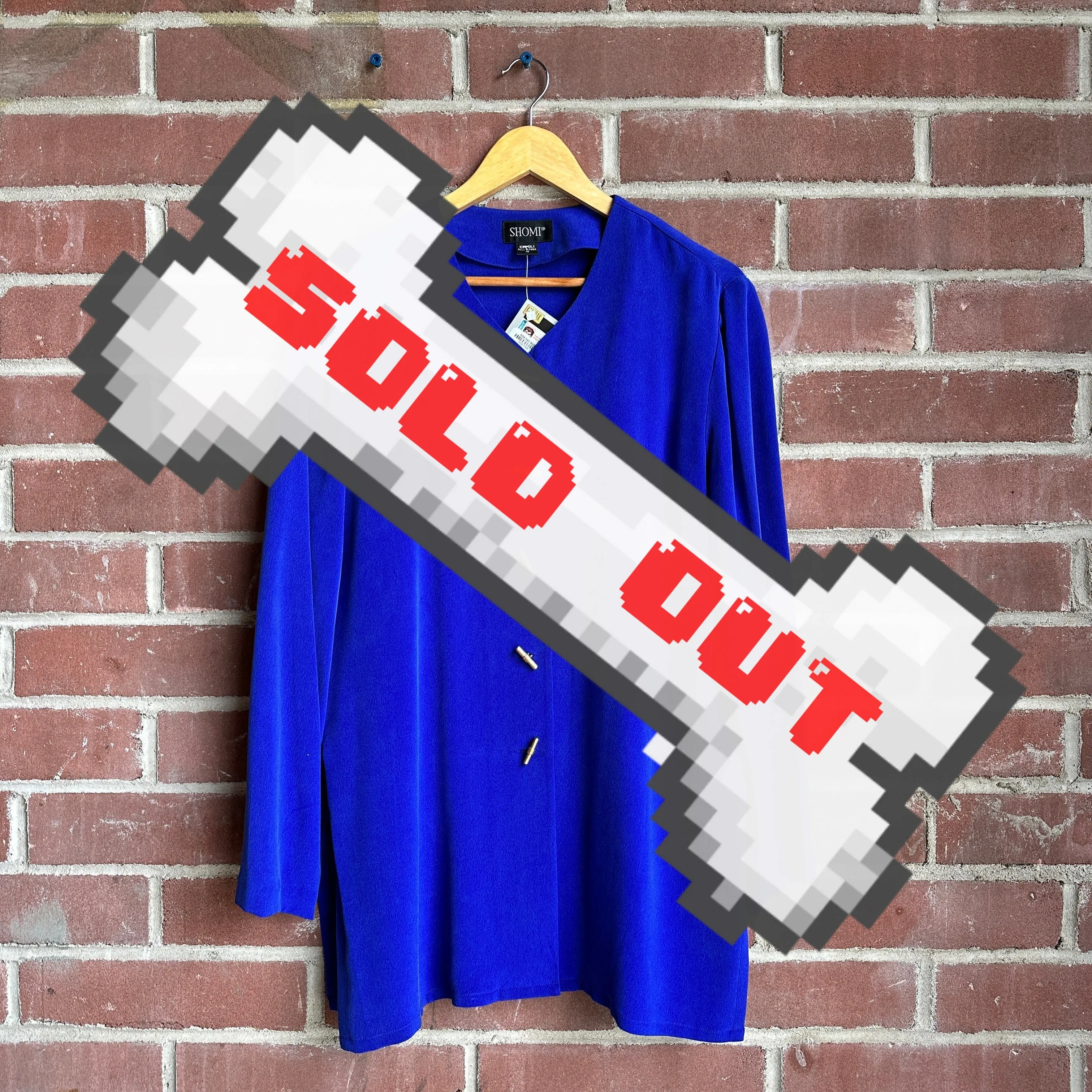 80s Royal Blue 2-Piece Blouse/Pants Set