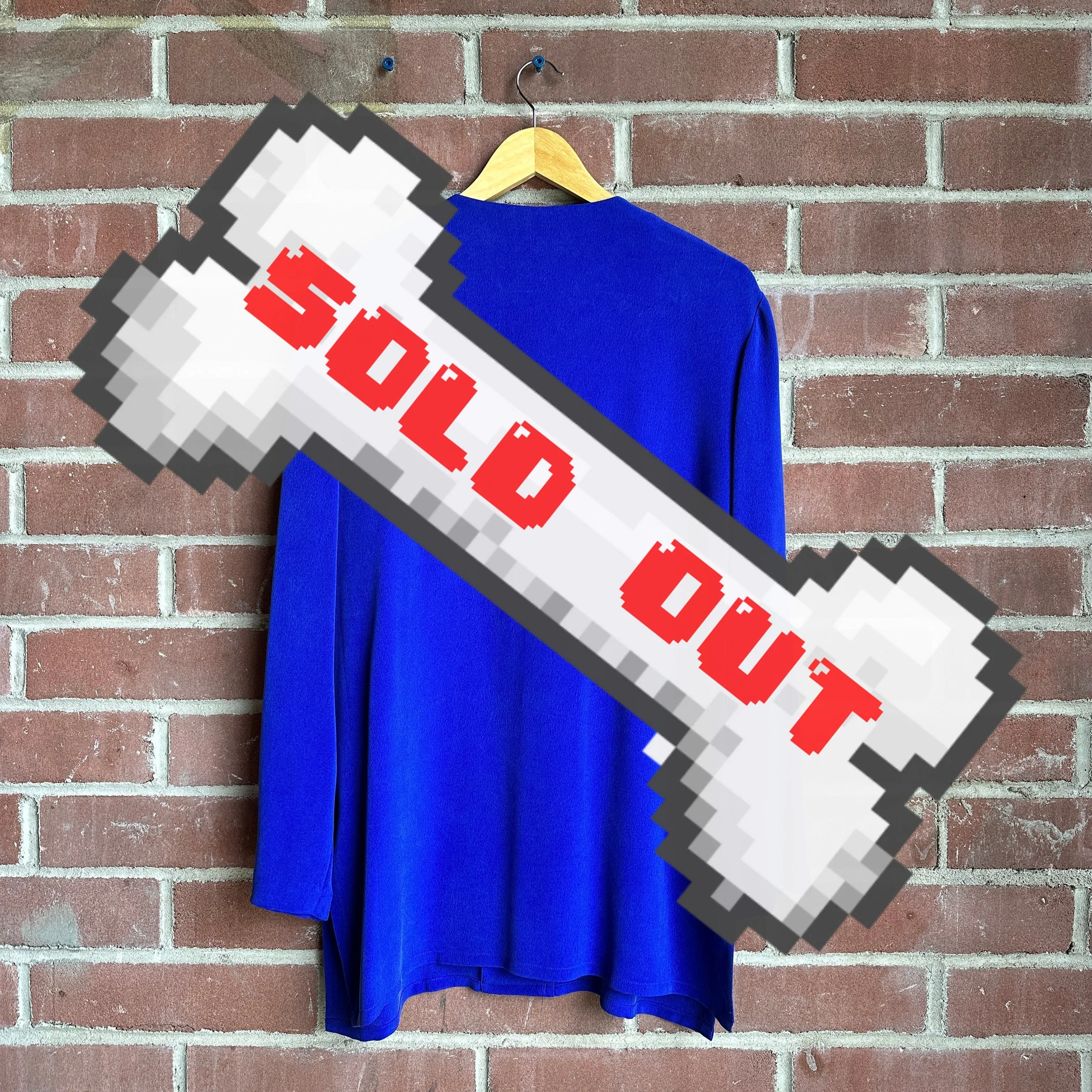 80s Royal Blue 2-Piece Blouse/Pants Set
