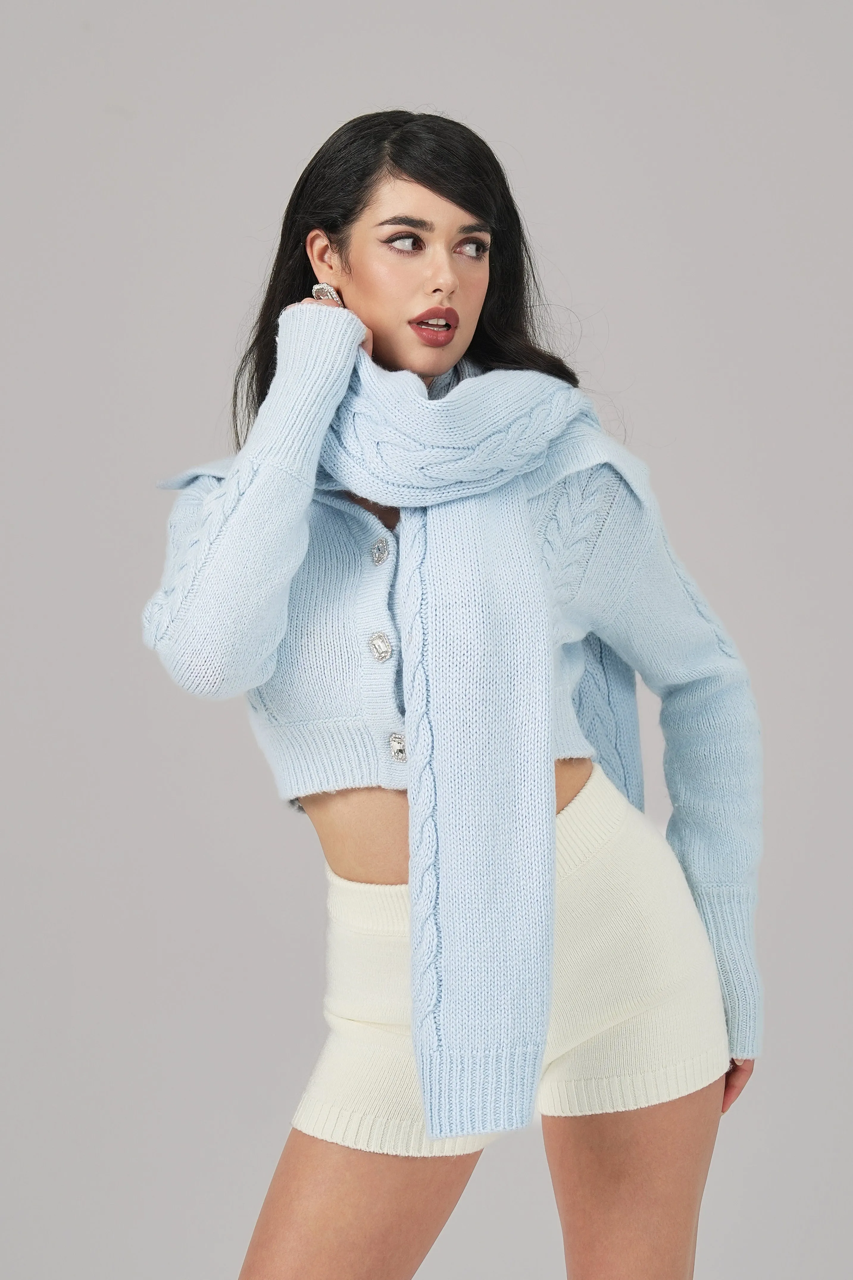Addison Coat   Scarf Set (Blue)