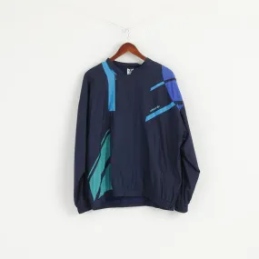 Adidas Men 54 XL Jacket Pullover Blue Zip Neck  Bomber Activewear Retro Top