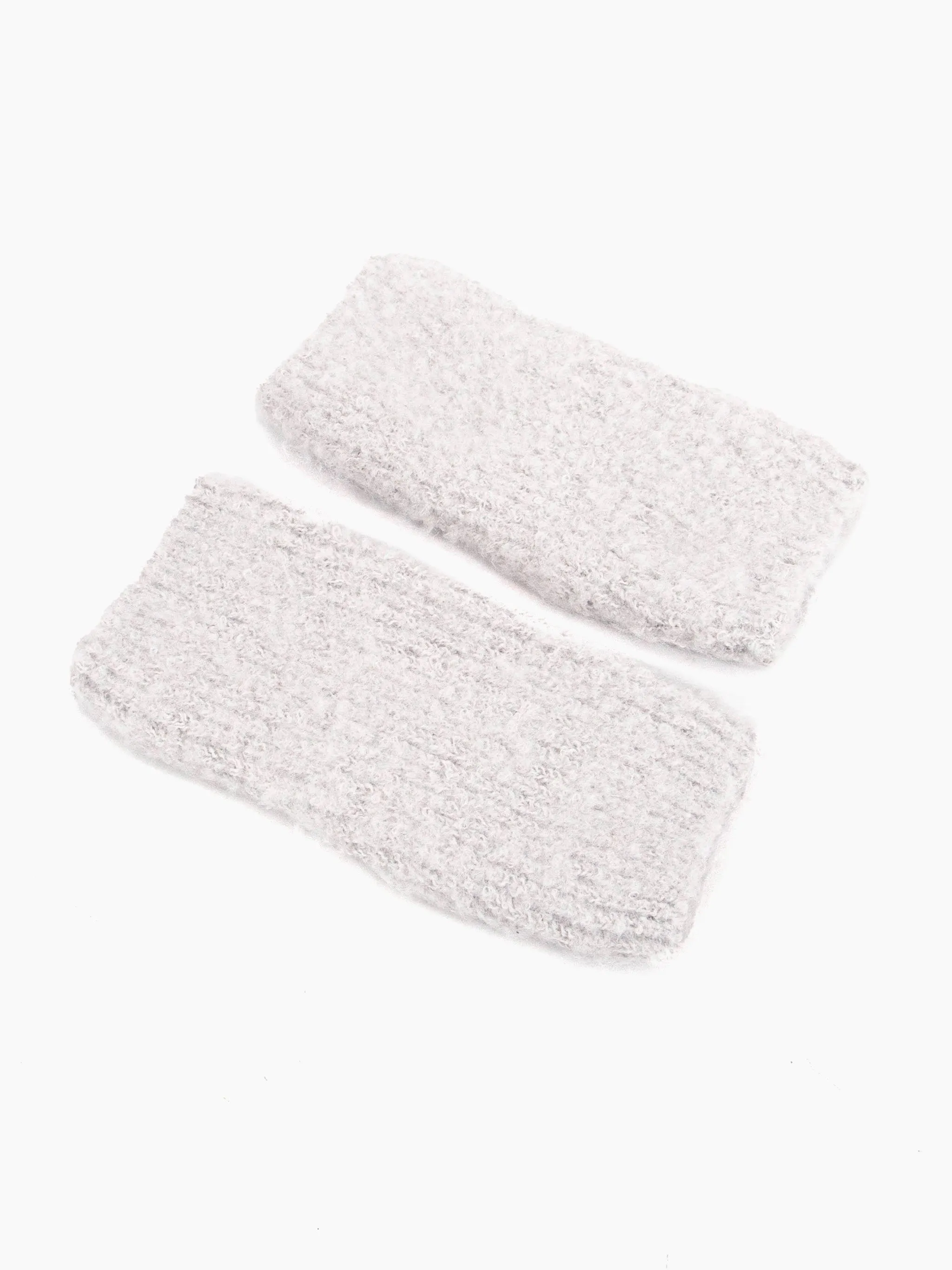 Alexa Textured Wrist Warmers - Light Grey,  Knitted