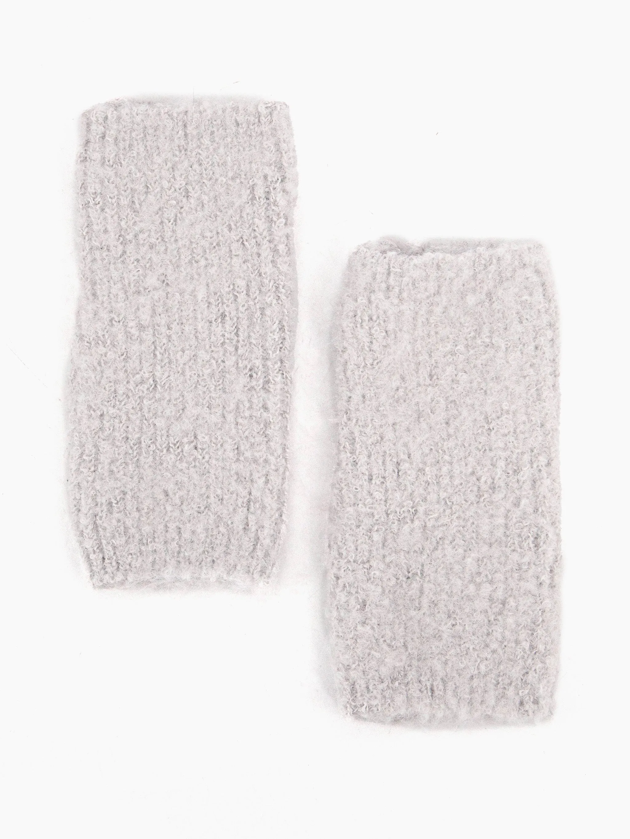 Alexa Textured Wrist Warmers - Light Grey,  Knitted