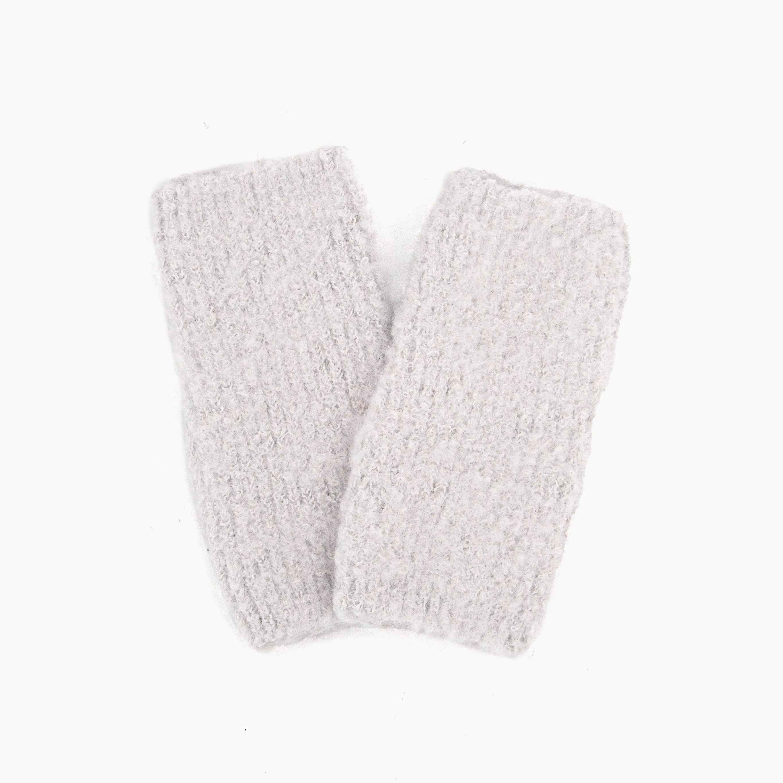 Alexa Textured Wrist Warmers - Light Grey,  Knitted