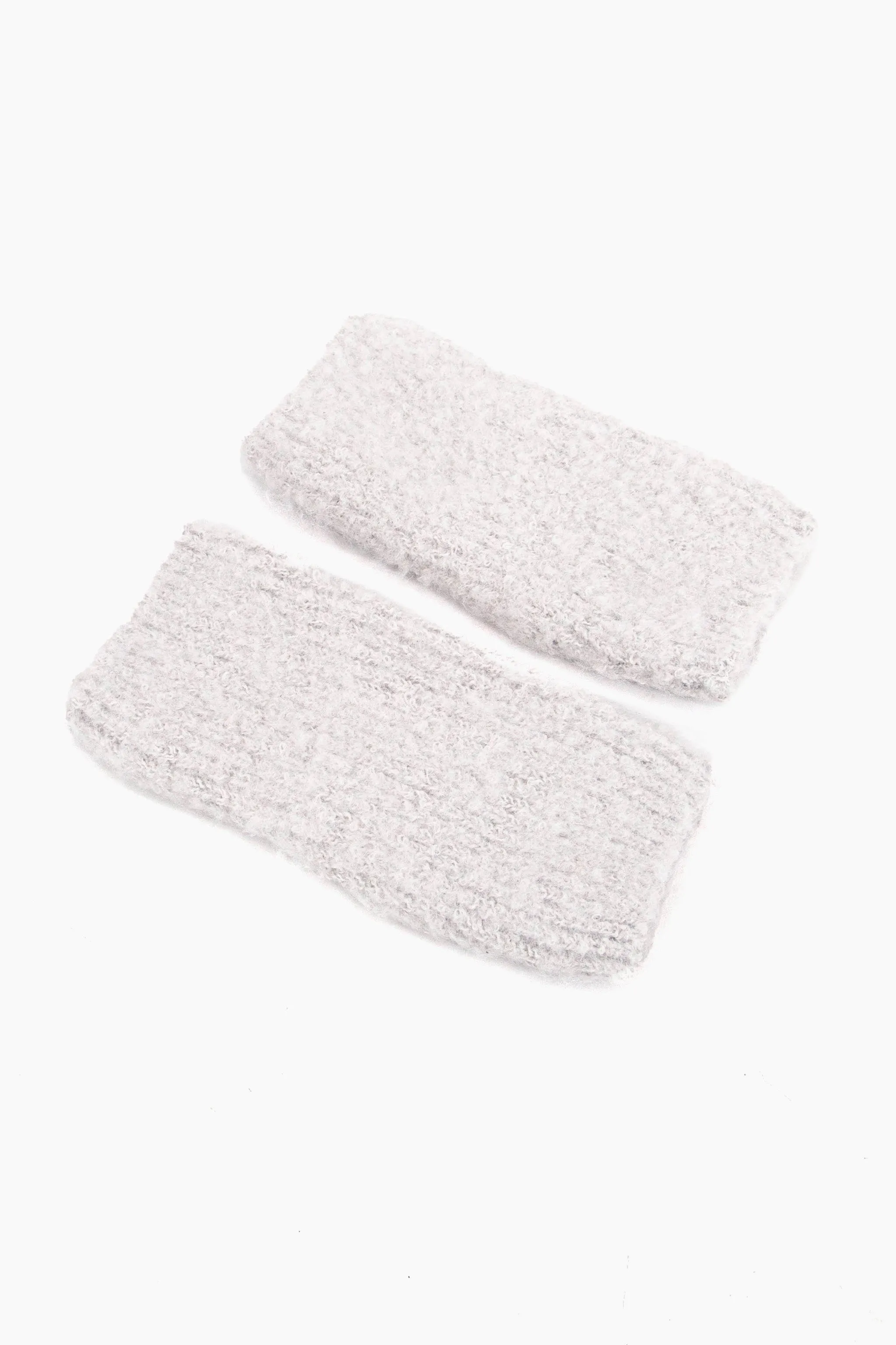 Alexa Textured Wrist Warmers - Light Grey,  Knitted