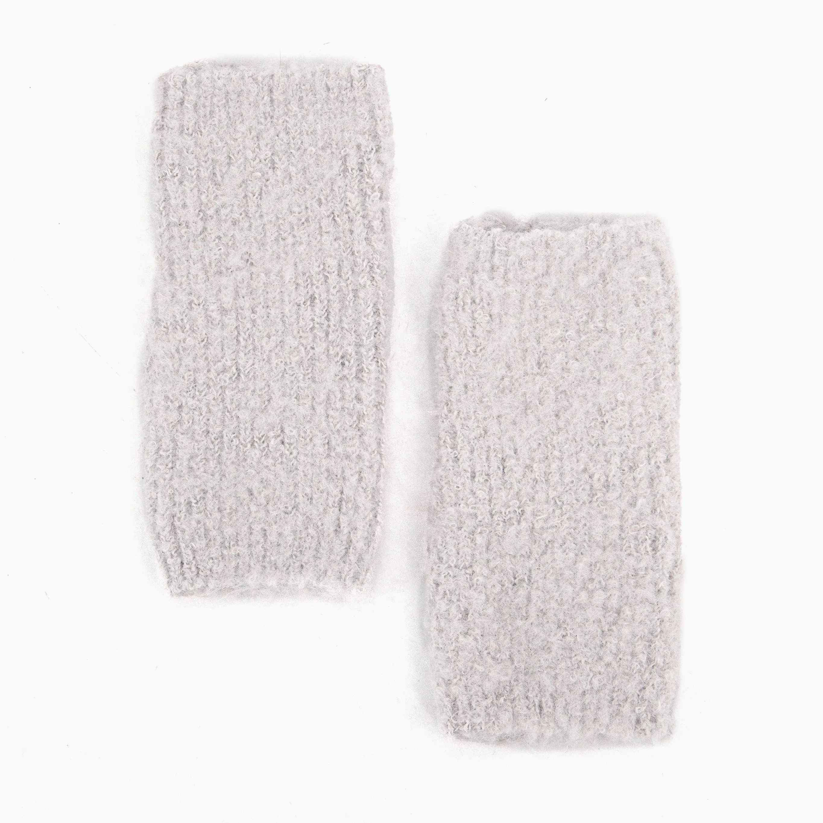 Alexa Textured Wrist Warmers - Light Grey,  Knitted