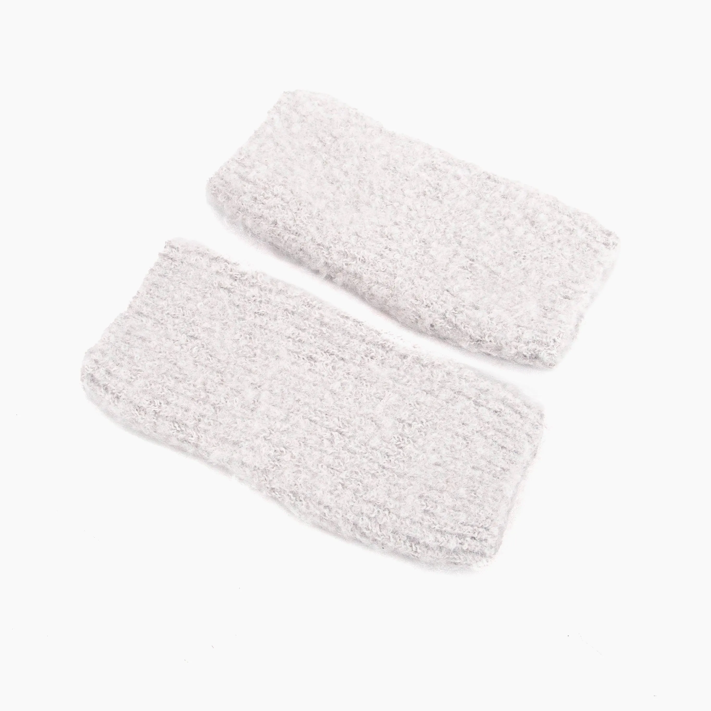 Alexa Textured Wrist Warmers - Light Grey,  Knitted