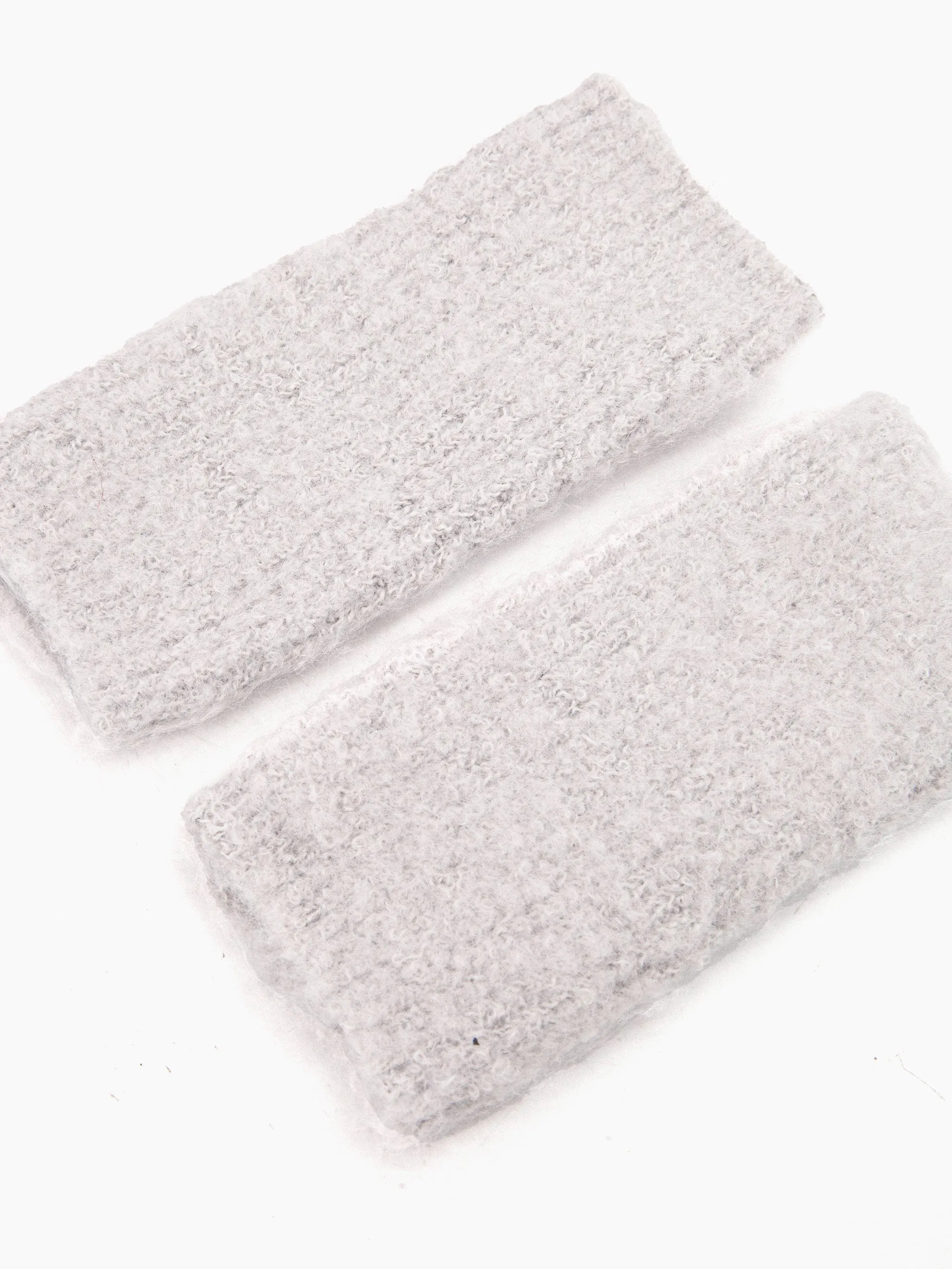 Alexa Textured Wrist Warmers - Light Grey,  Knitted