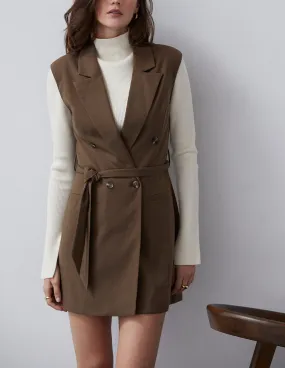Brown Blazer Dress