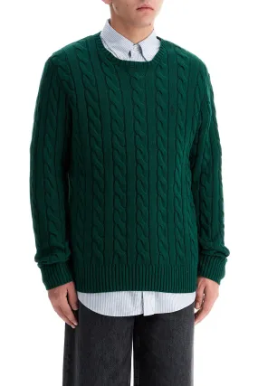 cotton cable knit pullover sweater