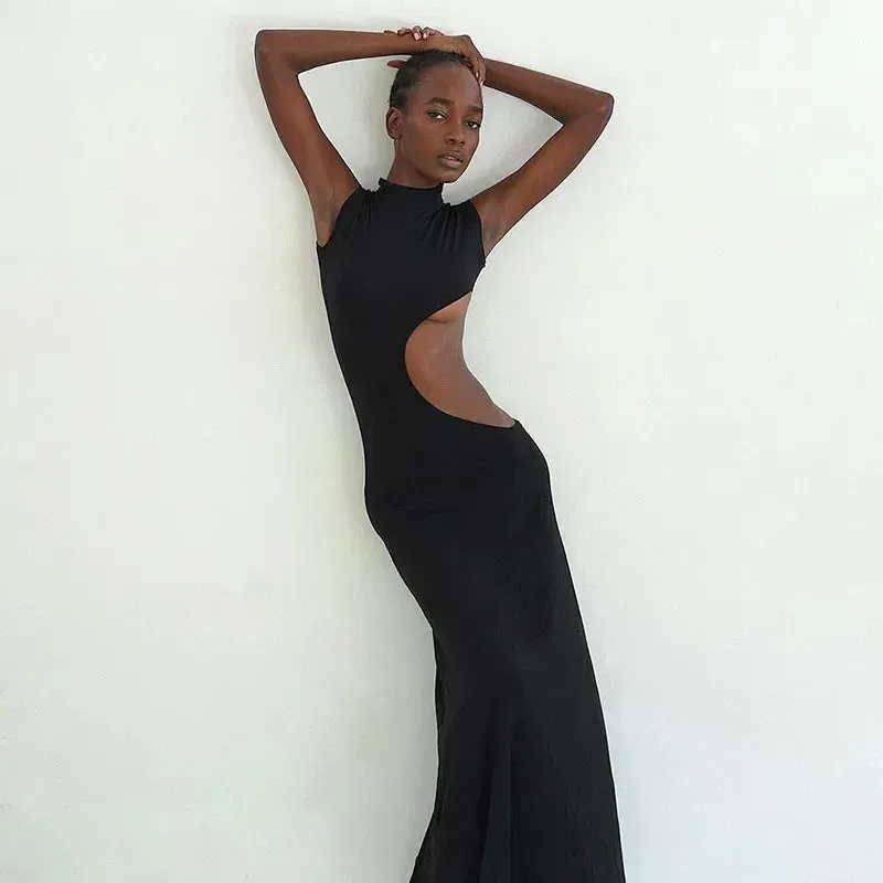 Cut Out Sleeveless Maxi Dress