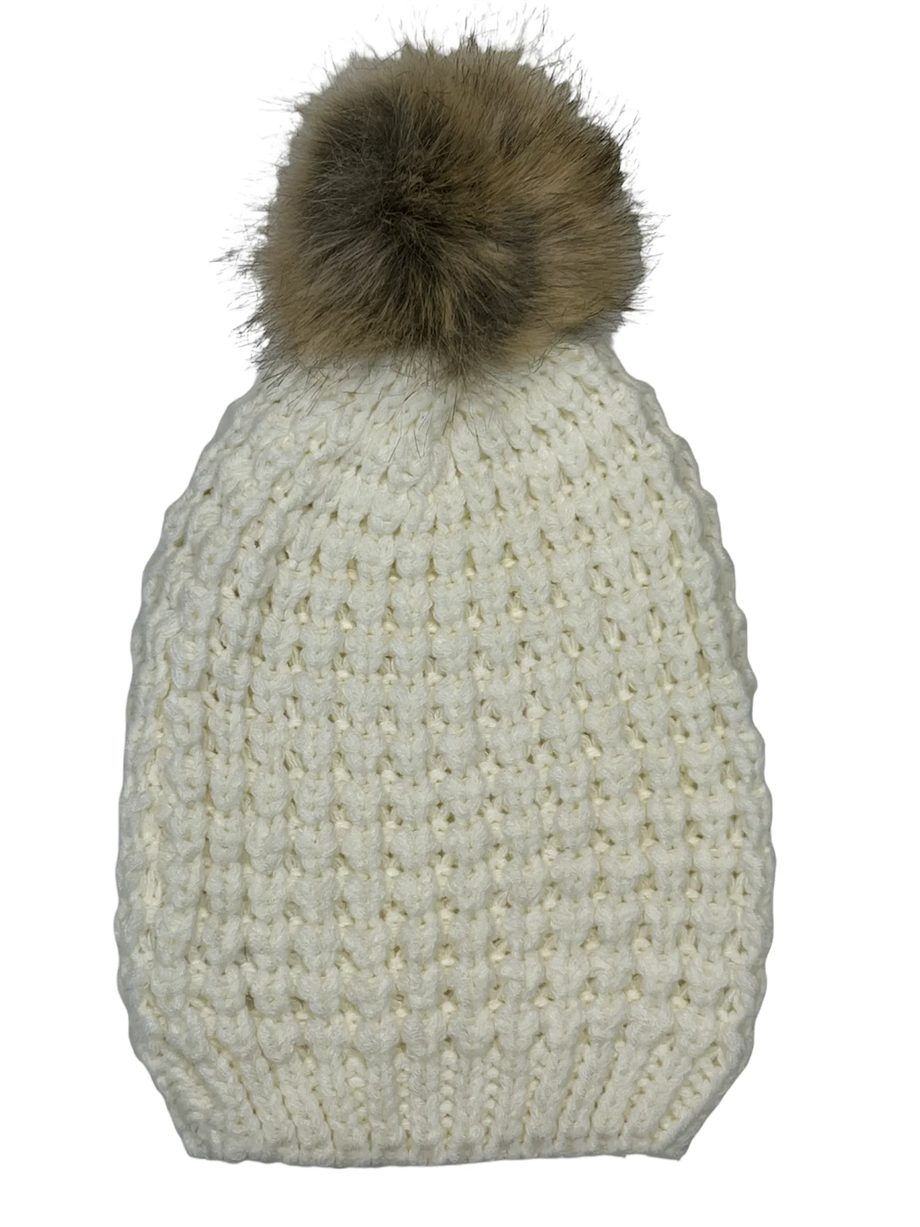 Danica - Cream Knit Pom Beanie