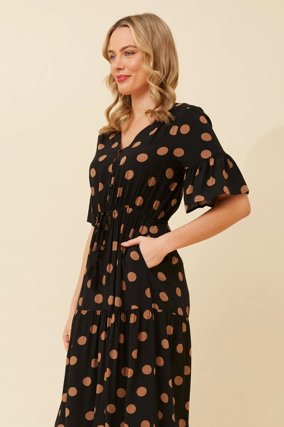 EDETTA POLKA DOT MAXI DRESS