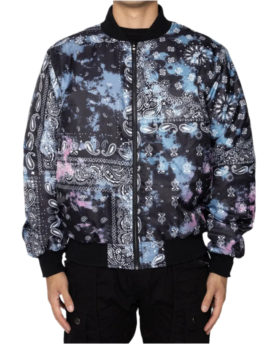EPTM: TIE DYE BANDANA PRINTED BOMBER JACKET
