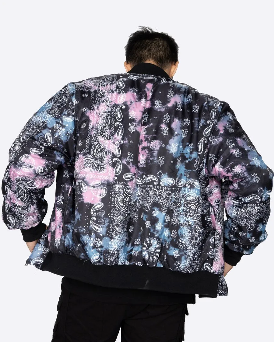 EPTM: TIE DYE BANDANA PRINTED BOMBER JACKET