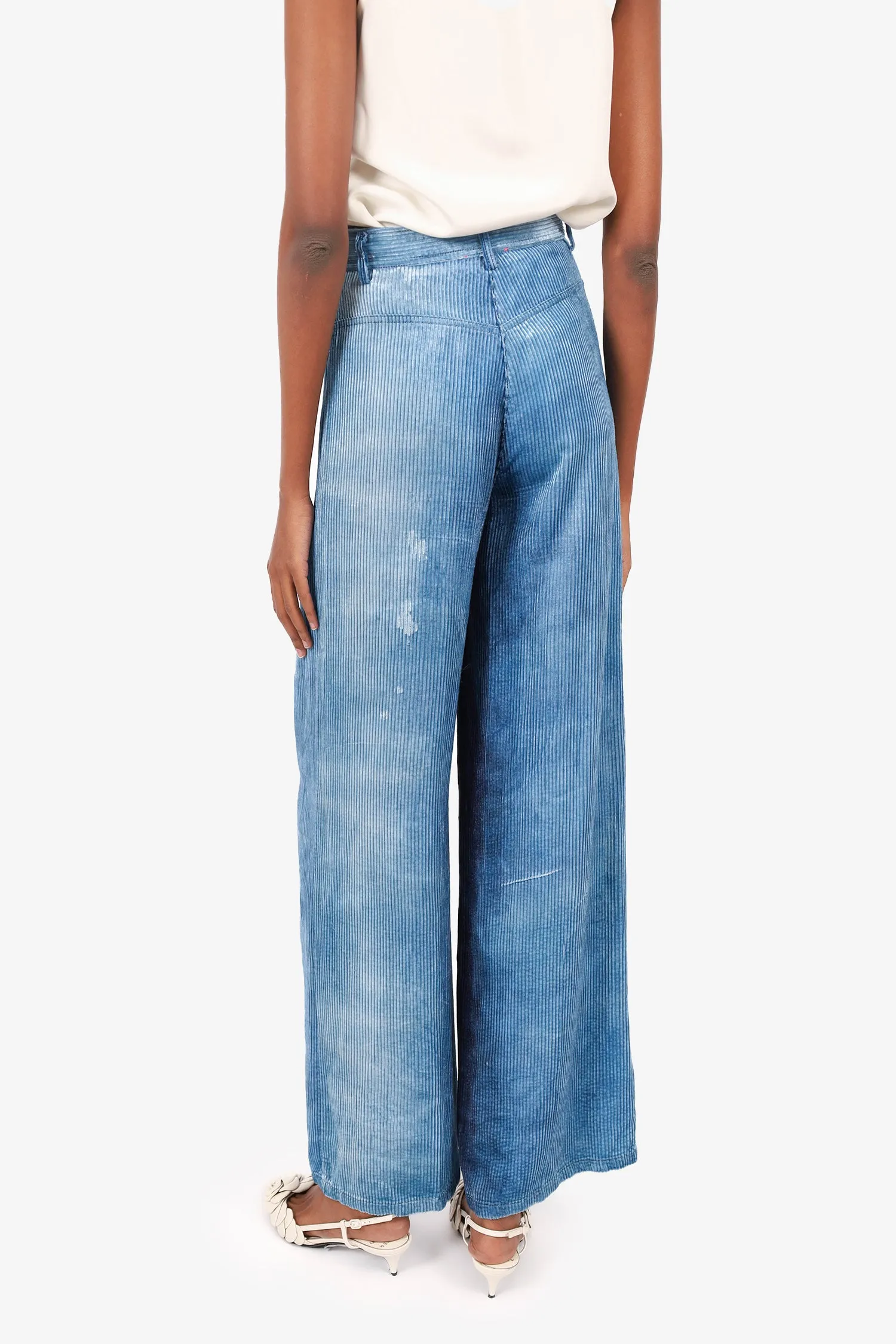 Forte Forte Blue Corduroy Wide Leg Pants Size 00