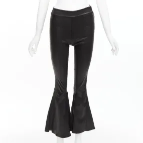 FRAME black genuine lambskin leather flared cropped pants US2 S