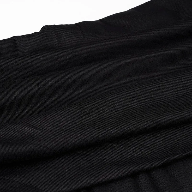 Gothic Black Side Split Maxi Dress