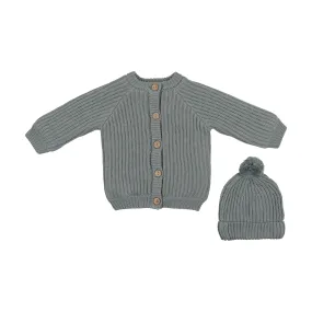 Hooded knit jacket and hat - Dove