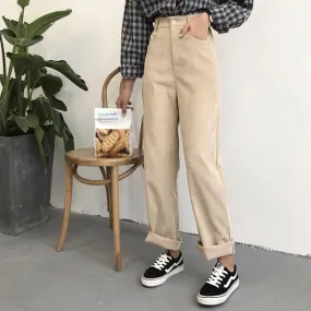 KOREAN WIDE LEG CORDUROY PANTS