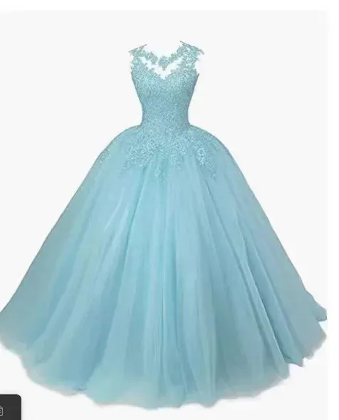 Long Classic Sweet 16 Appliques Quinceanera Dress
