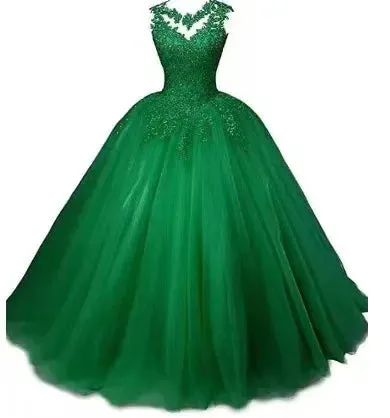 Long Classic Sweet 16 Appliques Quinceanera Dress