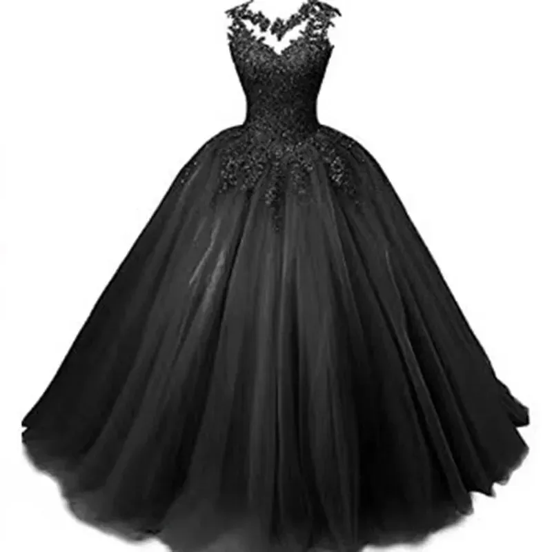 Long Classic Sweet 16 Appliques Quinceanera Dress