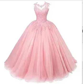 Long Classic Sweet 16 Appliques Quinceanera Dress