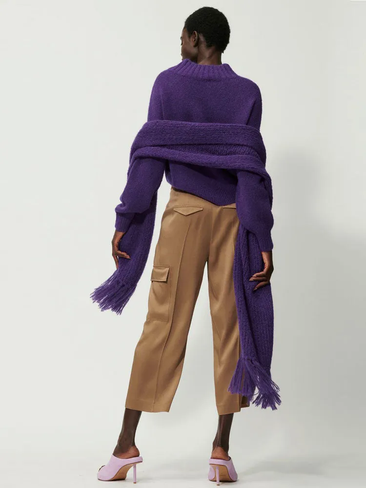 Luisa Cerano Satin Cargo Pants Miso