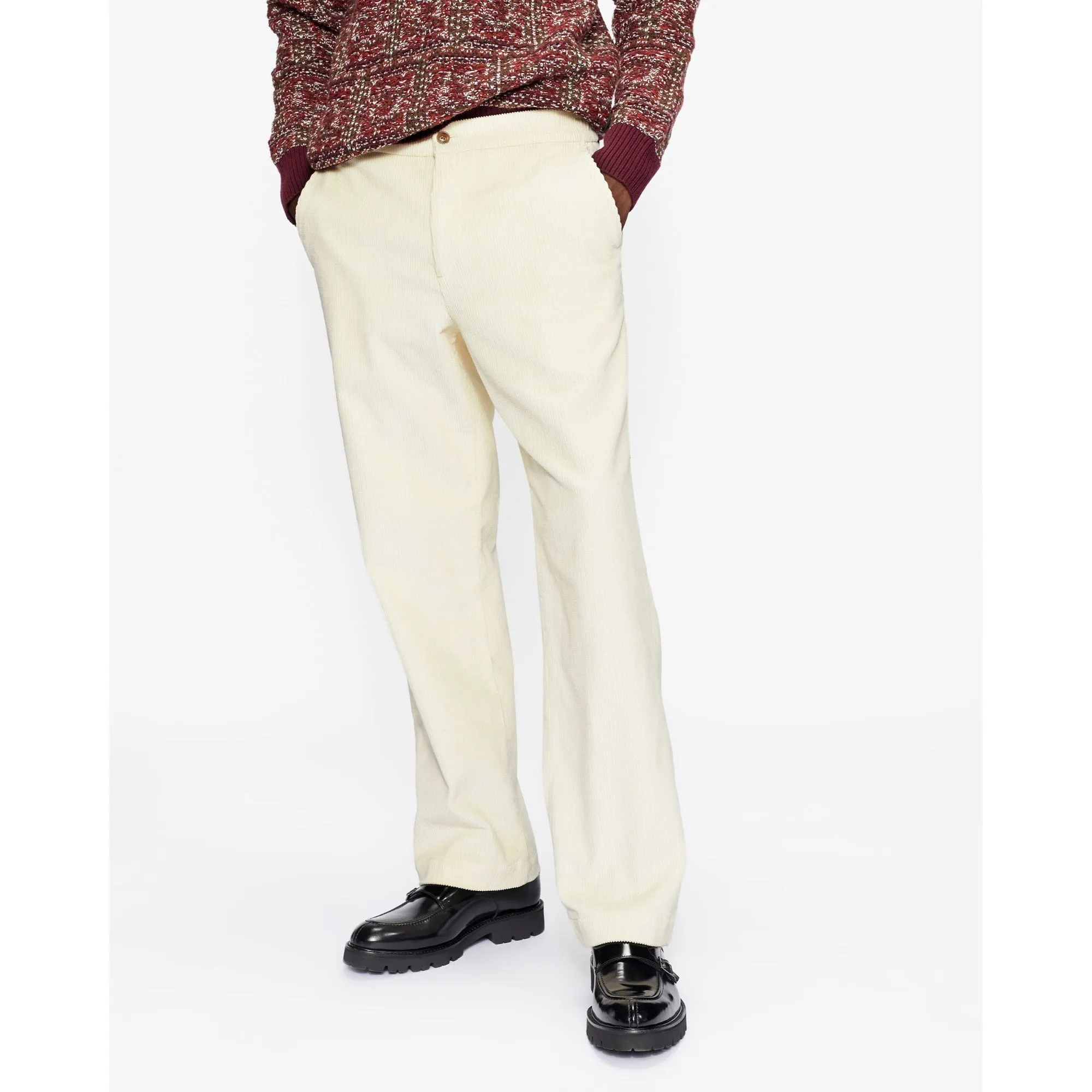 Men Mmt-Cloudd-Leyden Fit Cord Trs - White