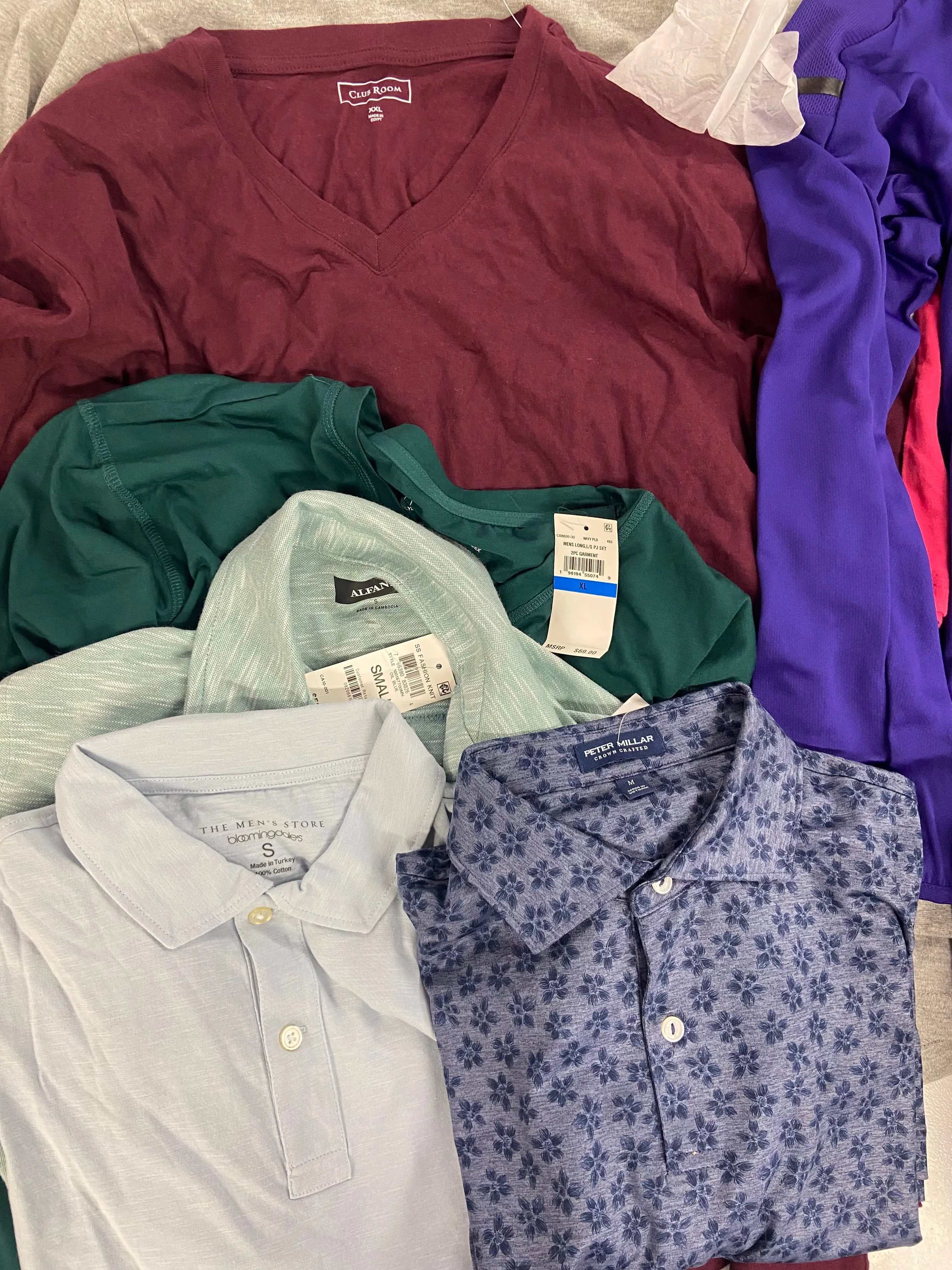 Men's Clothing Tops & Other Wholesale Lot, ADIDAS, PETER MILLAR, KOMAR LAYERING and more, 11 items, Shelf Pulls, MSRP $567