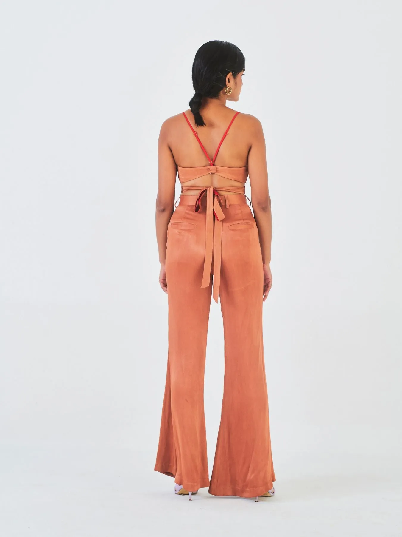 Molshri Orange Fibre Fabric Co-ord Set, Brown