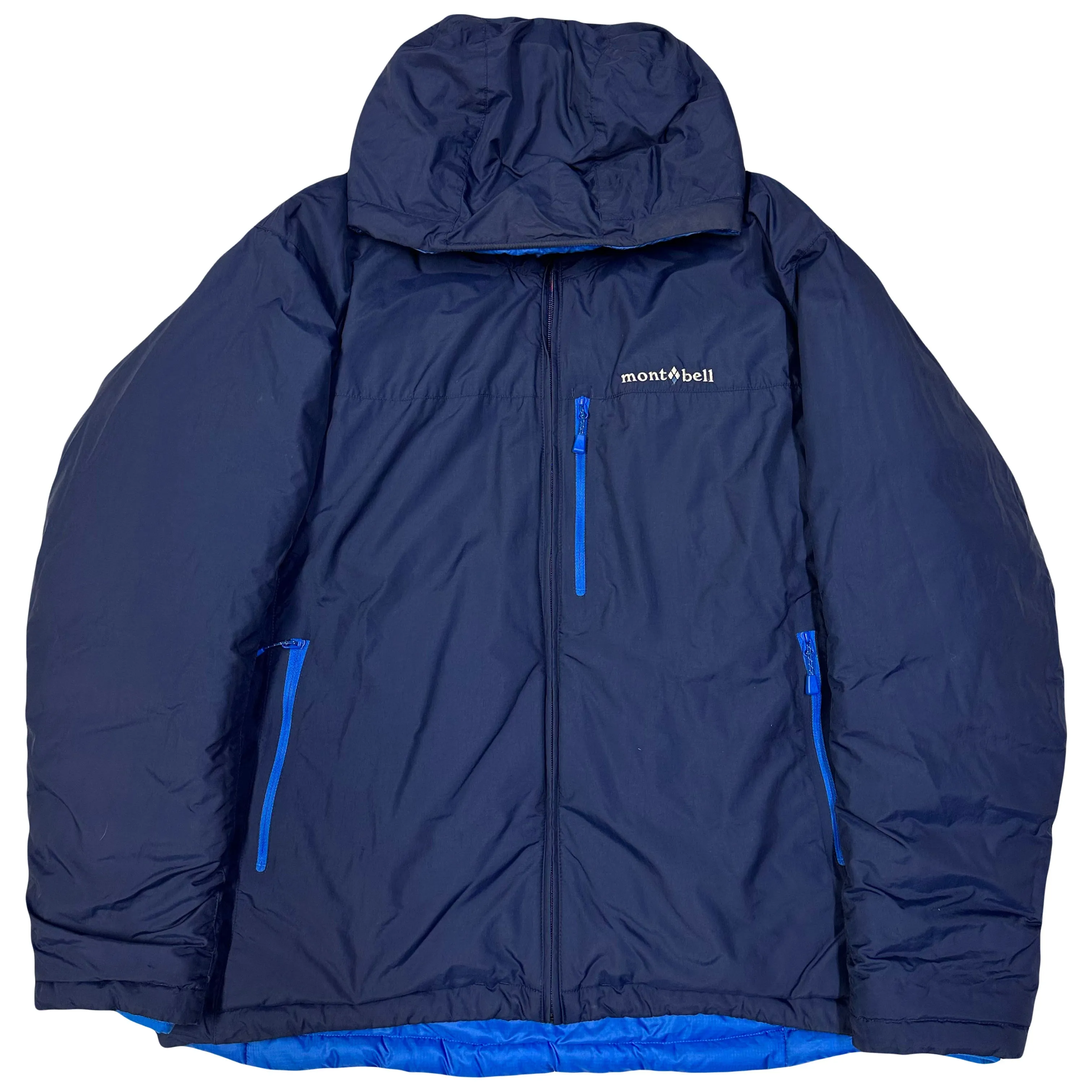 Montbell Reversible Puffer Jacket In Blue & Navy ( L )