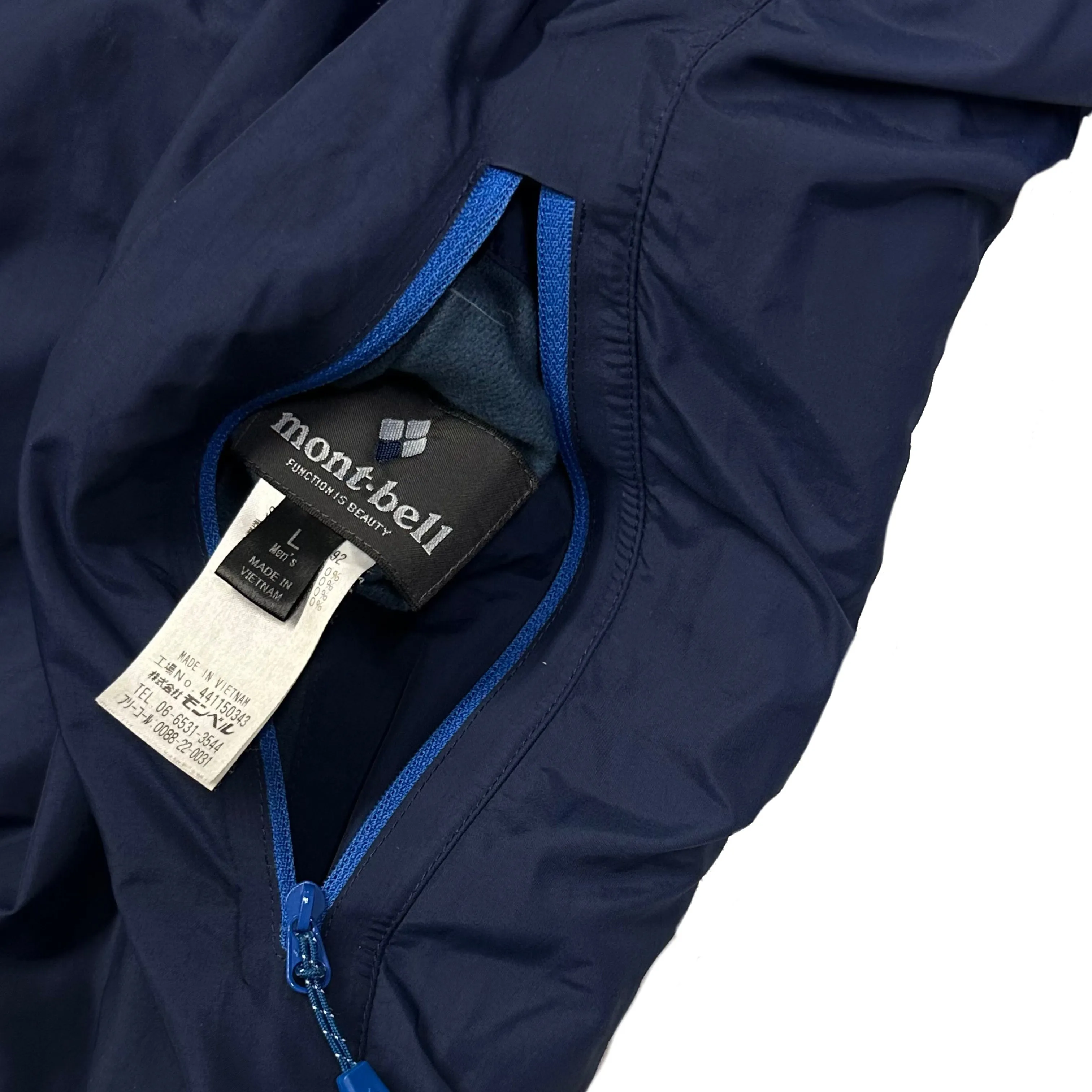 Montbell Reversible Puffer Jacket In Blue & Navy ( L )