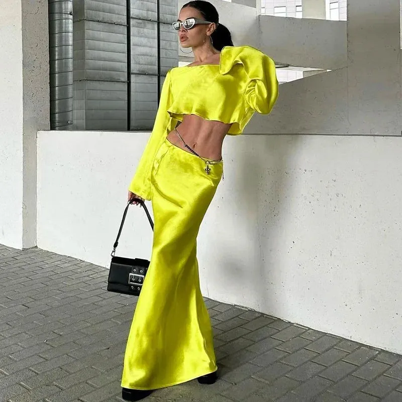 Off Shoulder Maxi Dress with Long Sleeves