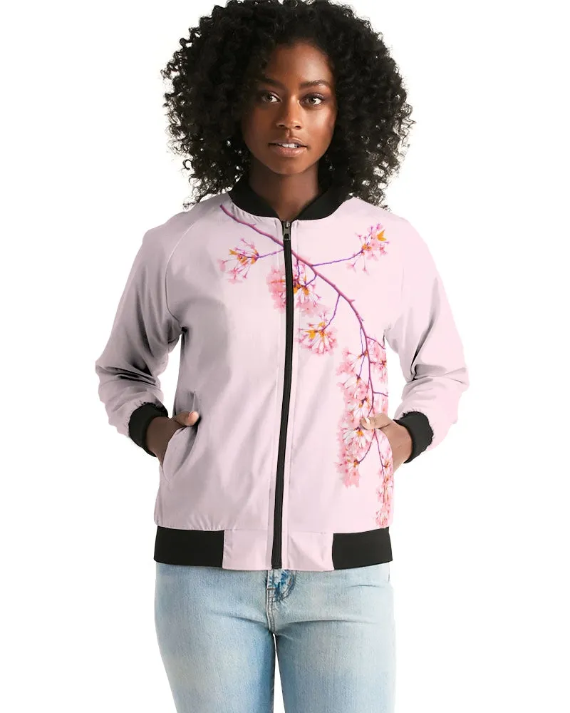 Pink Cherry Blossom Women's Bomber Jacket