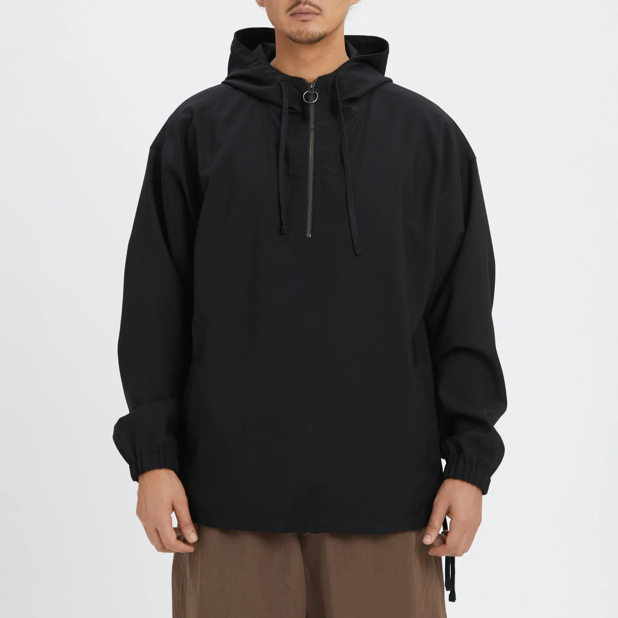 Pod Pullover Jacket - Black Tropical Wool