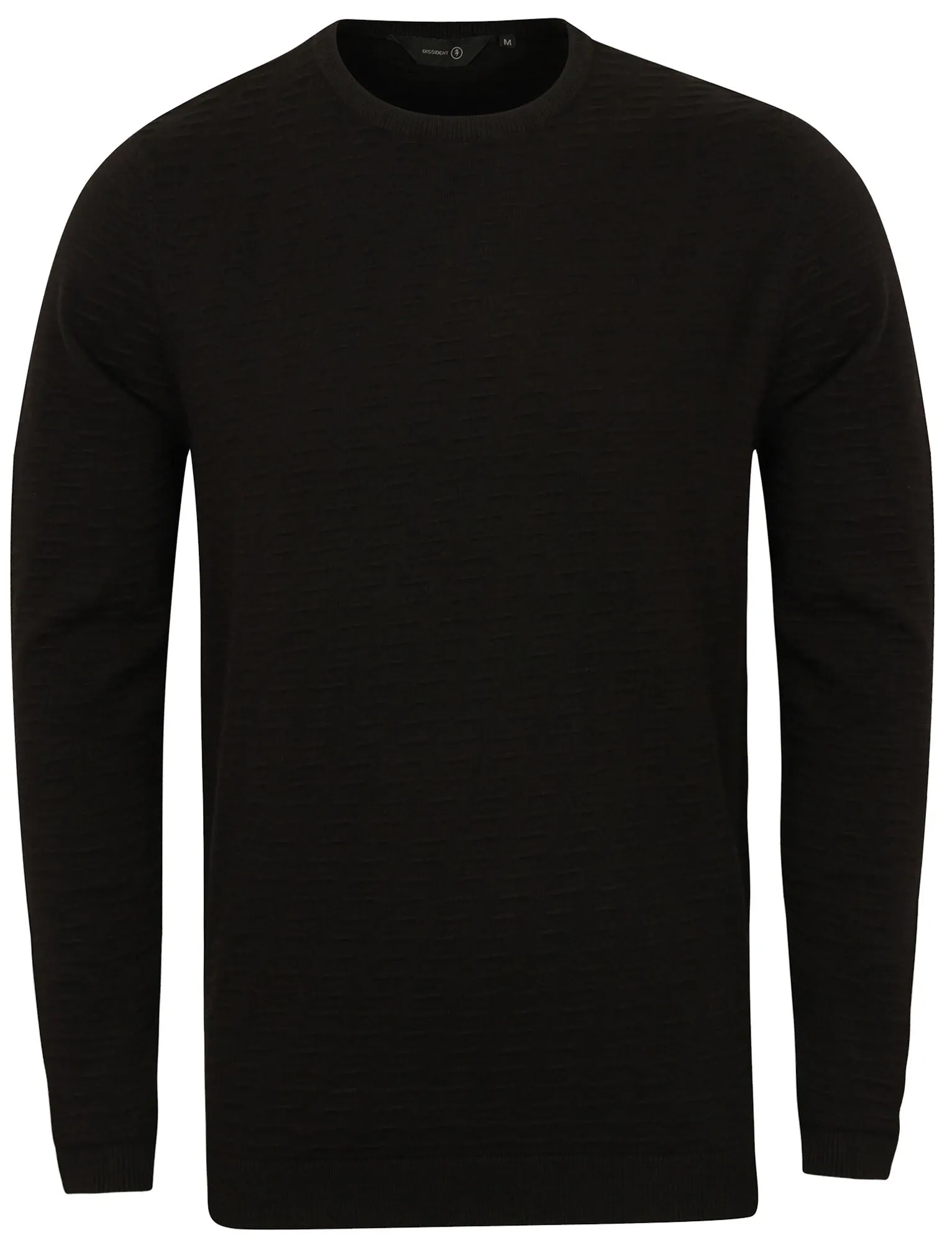 Redrow Crew Neck Knitted Jumper in Black - Dissident