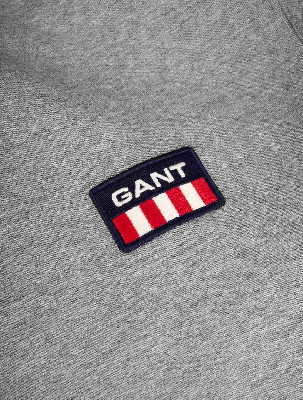 Retro Shield Half Zip Sweat Grey Melange
