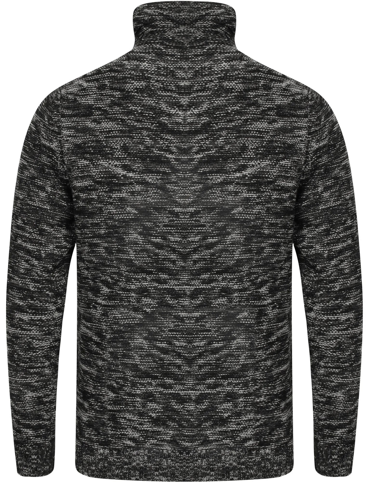 Savoy Colour Twist Jumper With Snood Neck In Black Mist / Charcoal - Dissident