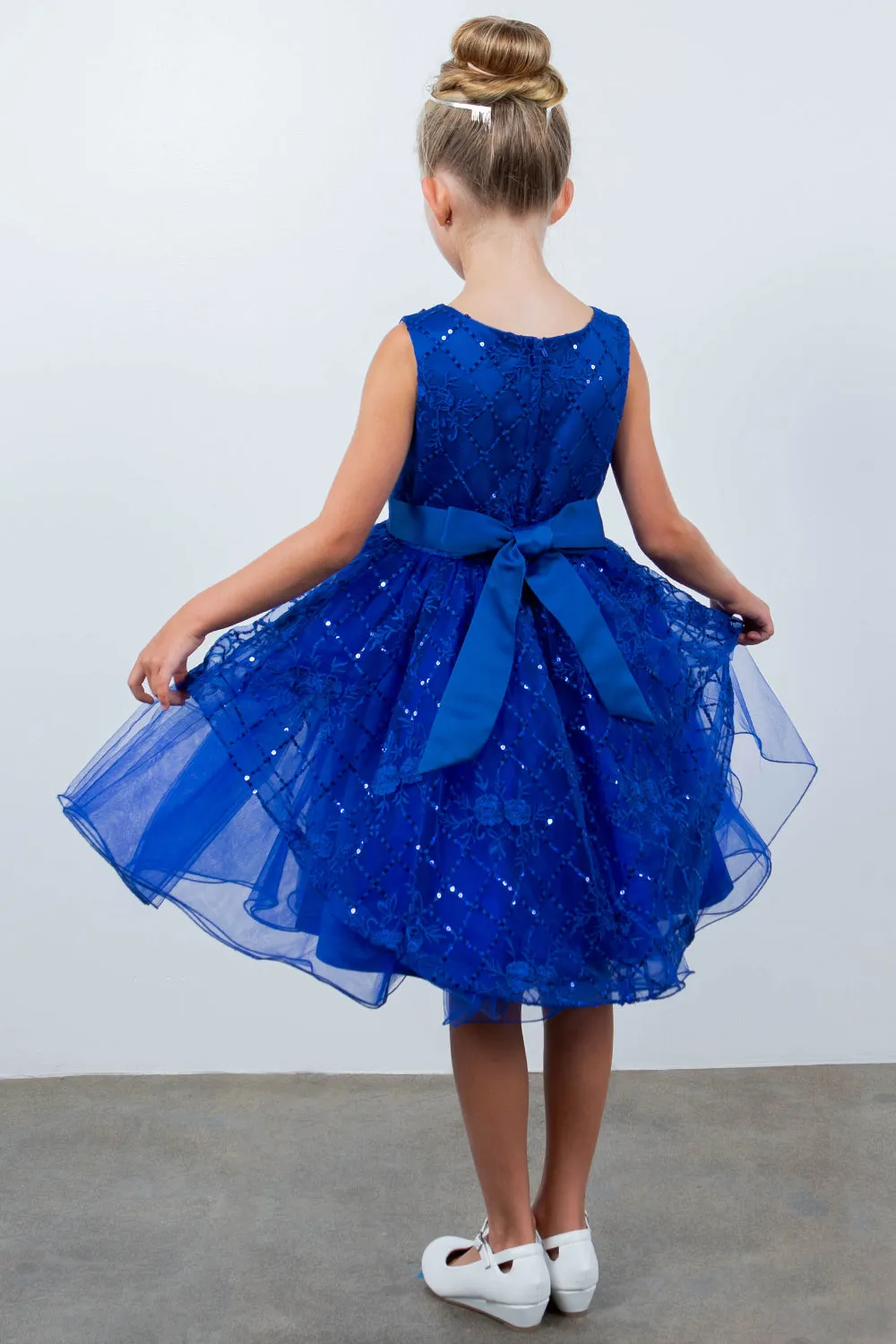 Sleeveless Sequin Layered Girl Party Dress by Cinderella Couture USA AS9131
