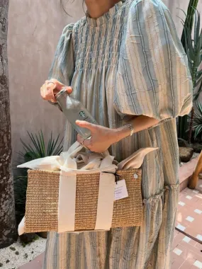 TAVIMART  -  Women's Summer Loose Striped Long Dress Stand Collar Wide Waist Pullover Maxi Holiday Sundress Female