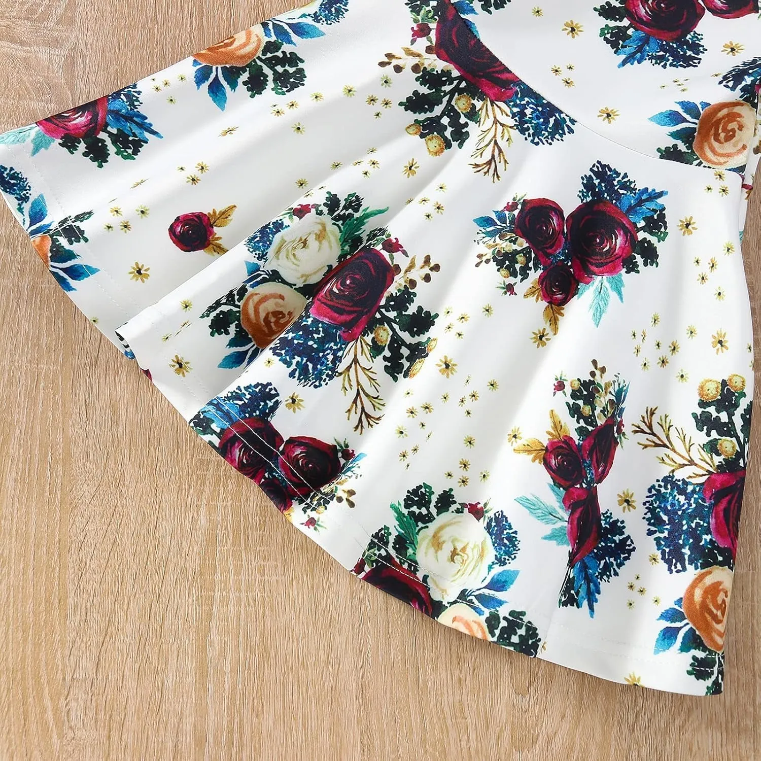 Toddler-Baby-Girl-Floral-Clothes-Set Tunic Dress Leggings Princess Outfit Boutique Clothing
