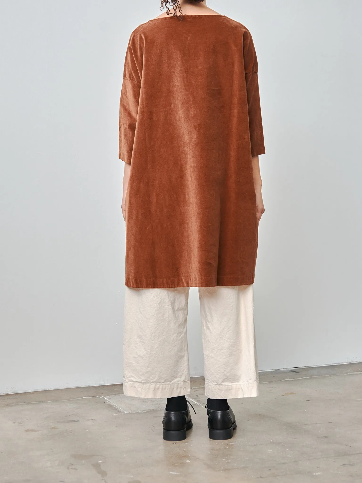 Velvet Boatneck Tunic - Rust