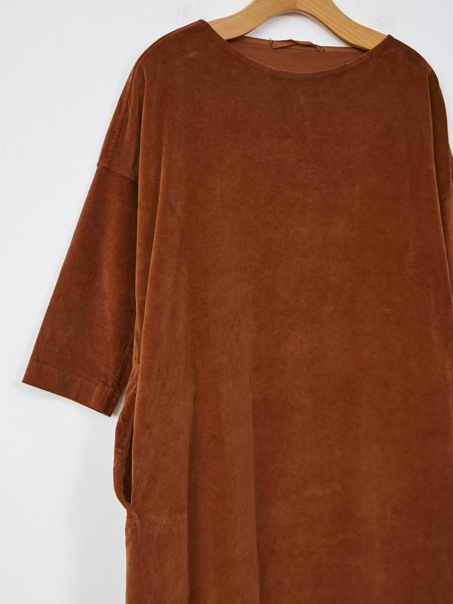 Velvet Boatneck Tunic - Rust