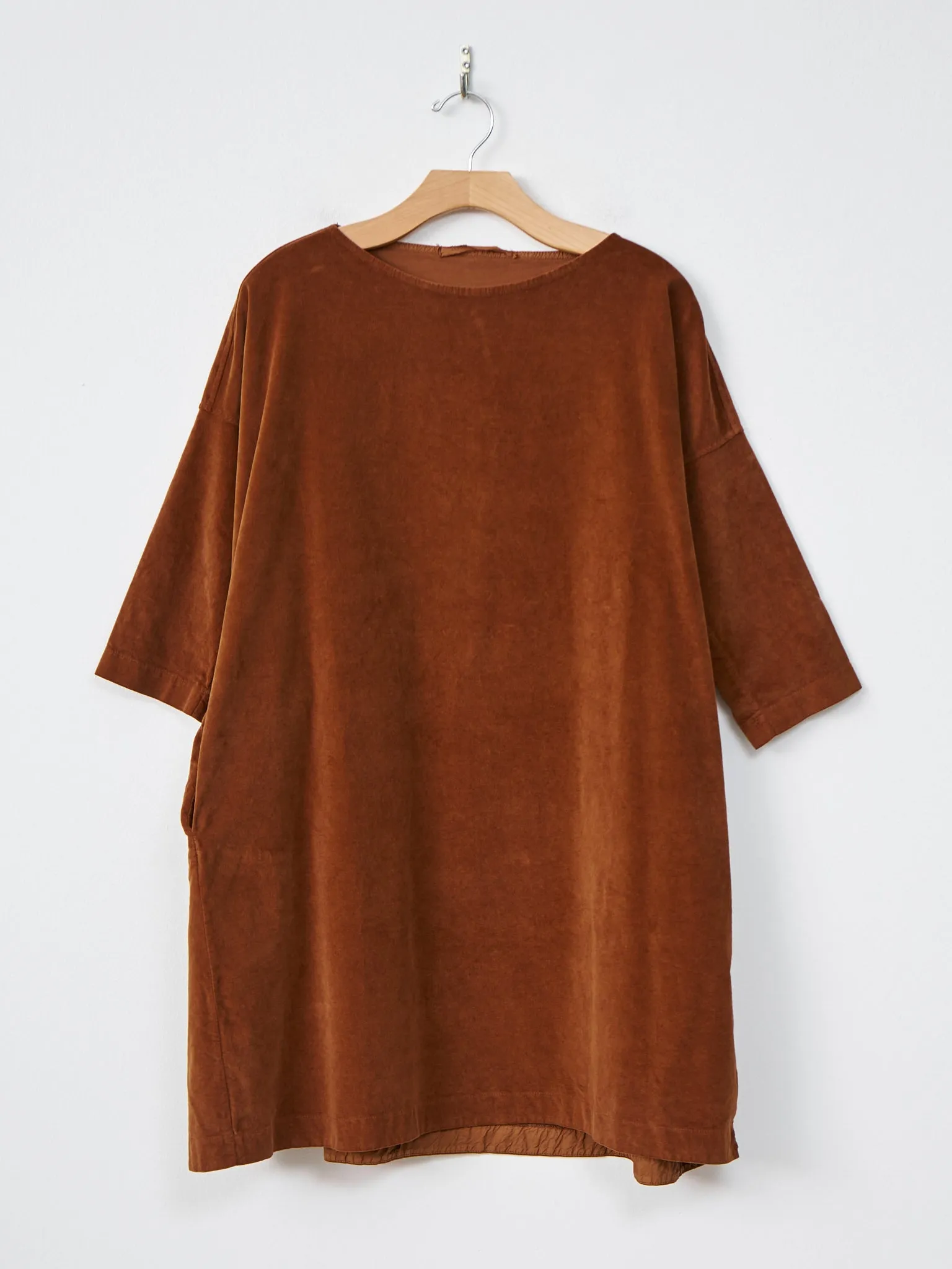 Velvet Boatneck Tunic - Rust