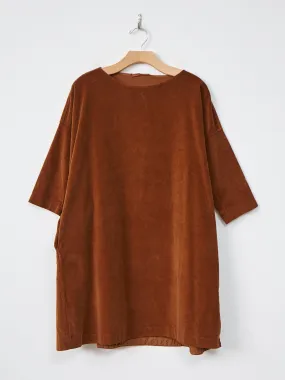 Velvet Boatneck Tunic - Rust