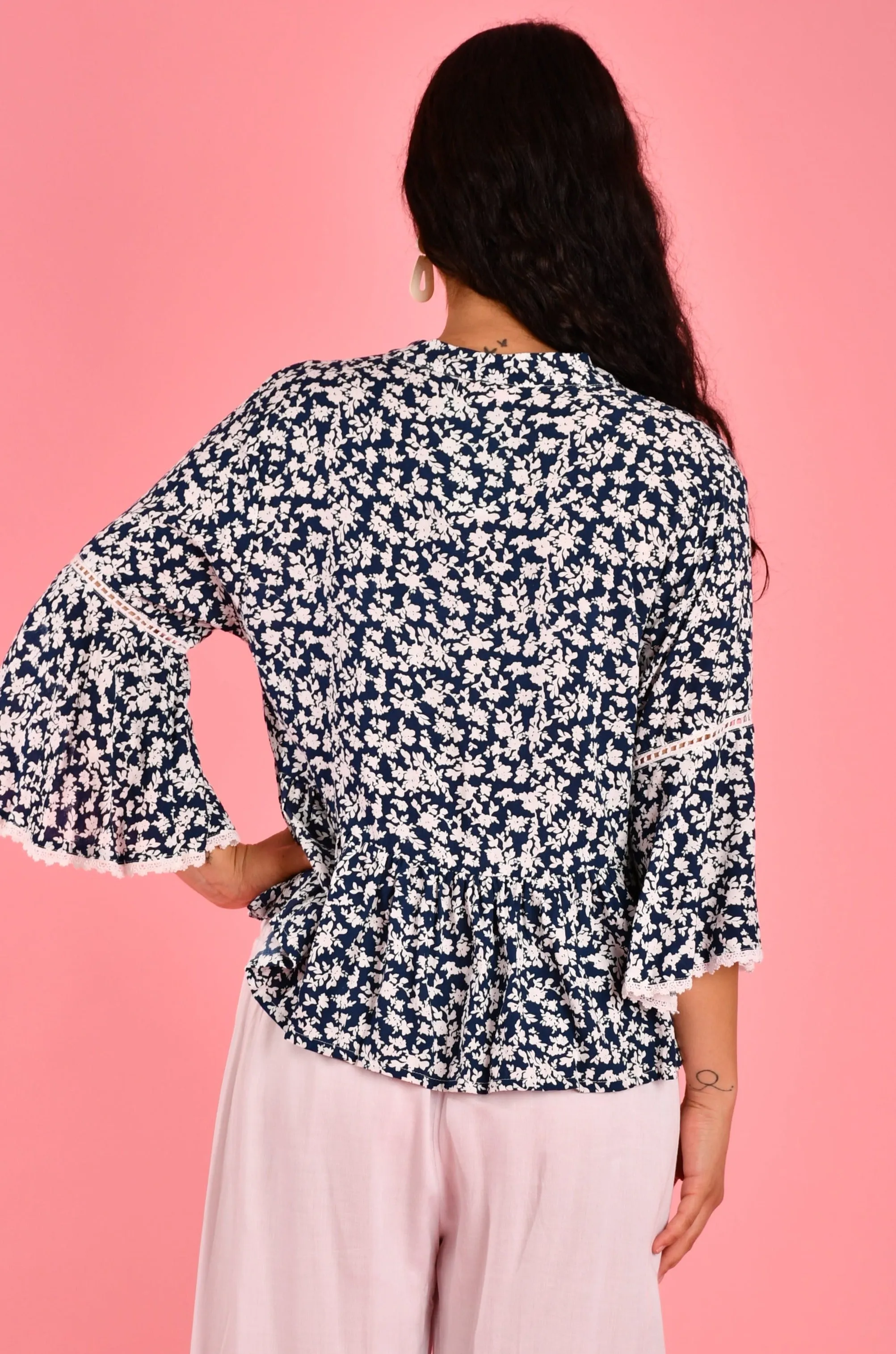 VGLT218 - MINNIE TOP - PRIMROSE NAVY