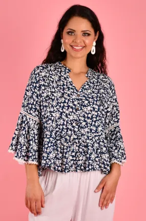 VGLT218 - MINNIE TOP - PRIMROSE NAVY