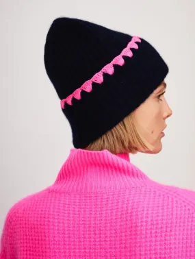 White   Warren Cashmere Crochet Trim Beanie - Multiple Colors!